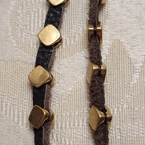 LUCKY BRAND Vintage Turquoise Teardrop Pendant Necklace – Brown Cord - Picture 3 of 6